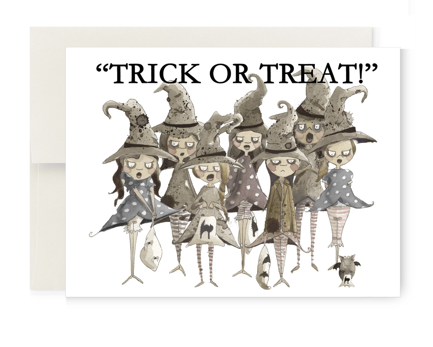 Greeting Card - Halloween Trick or Treat Witches