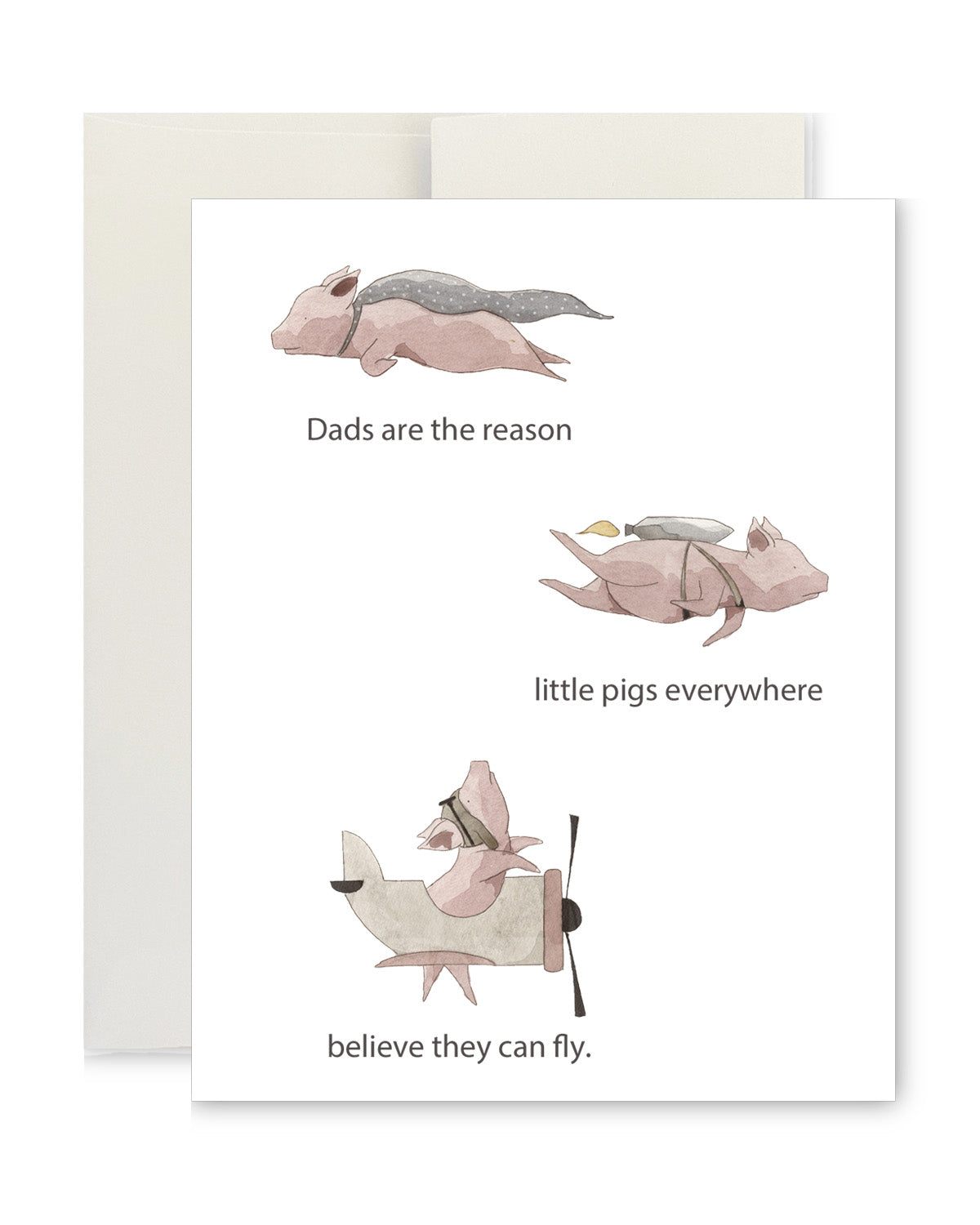 Greeting Card - Father's Day Flying Pigs