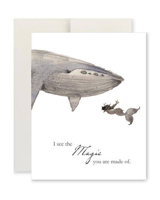 Greeting Card - Mermaid and Whale