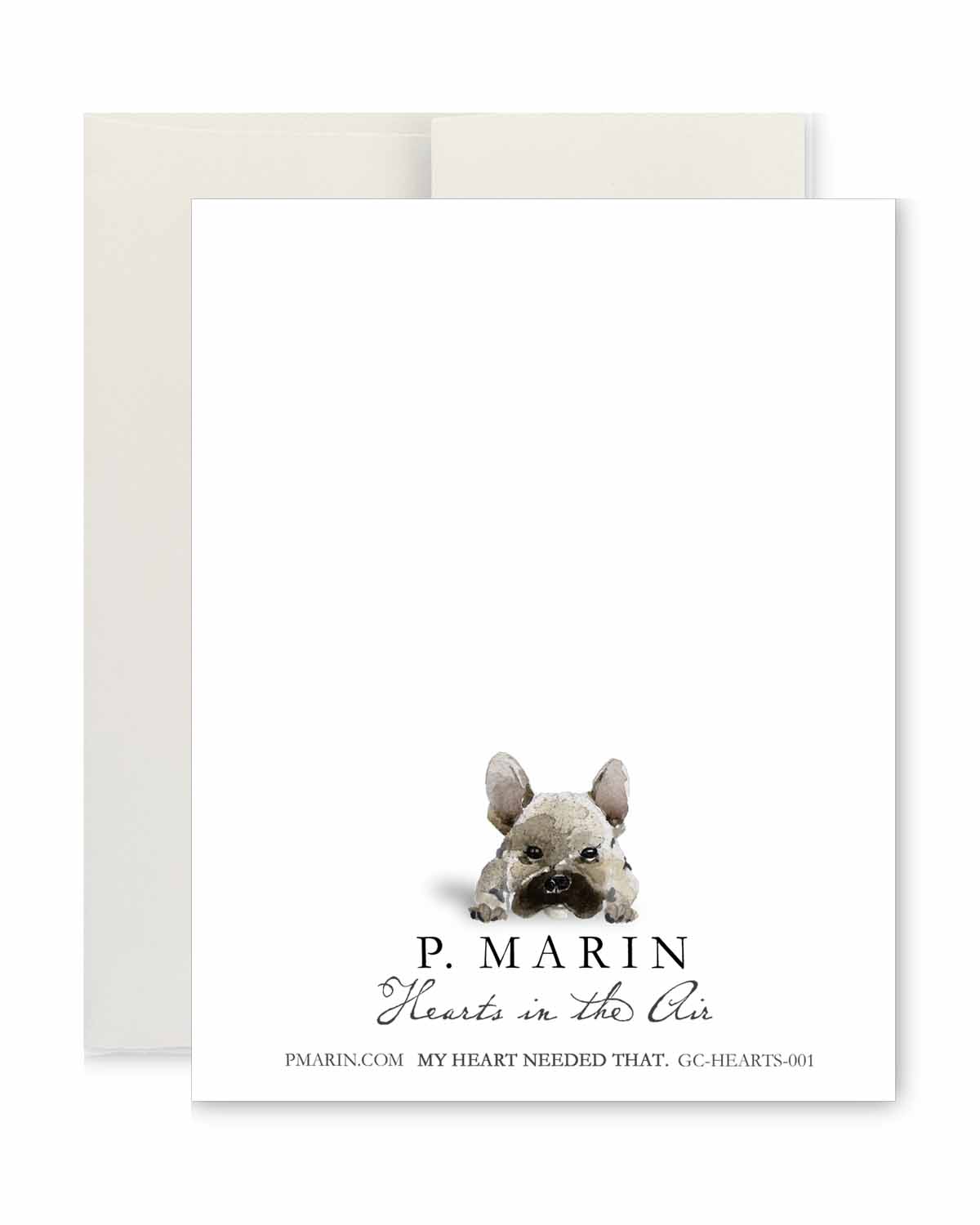 Greeting Card - Hearts in the Air Frenchie