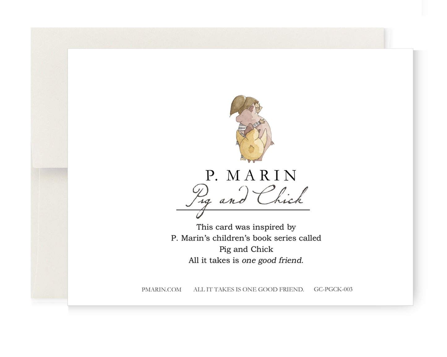 Greeting Card - Pig and Chick, More of Me to Love