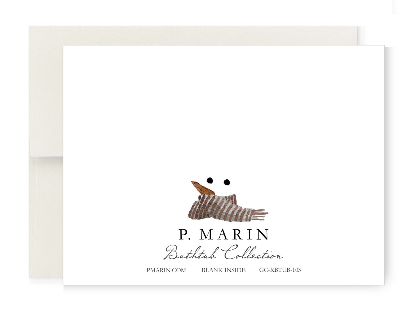 Greeting Card - Snowman in the Bathtub
