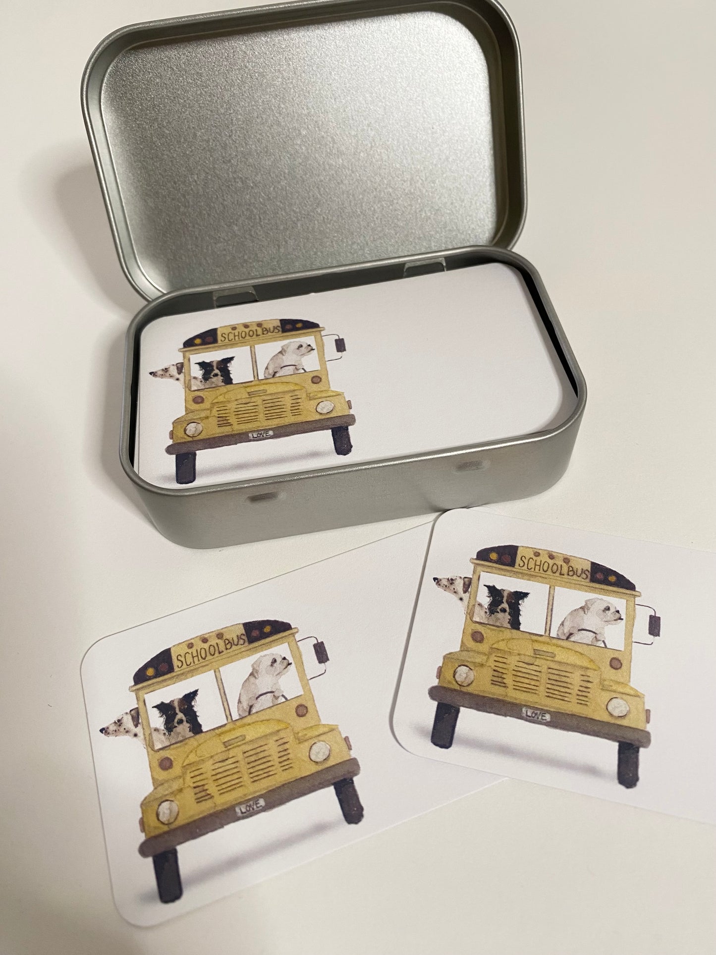 Tiny Cards - Dogs Driving School Bus