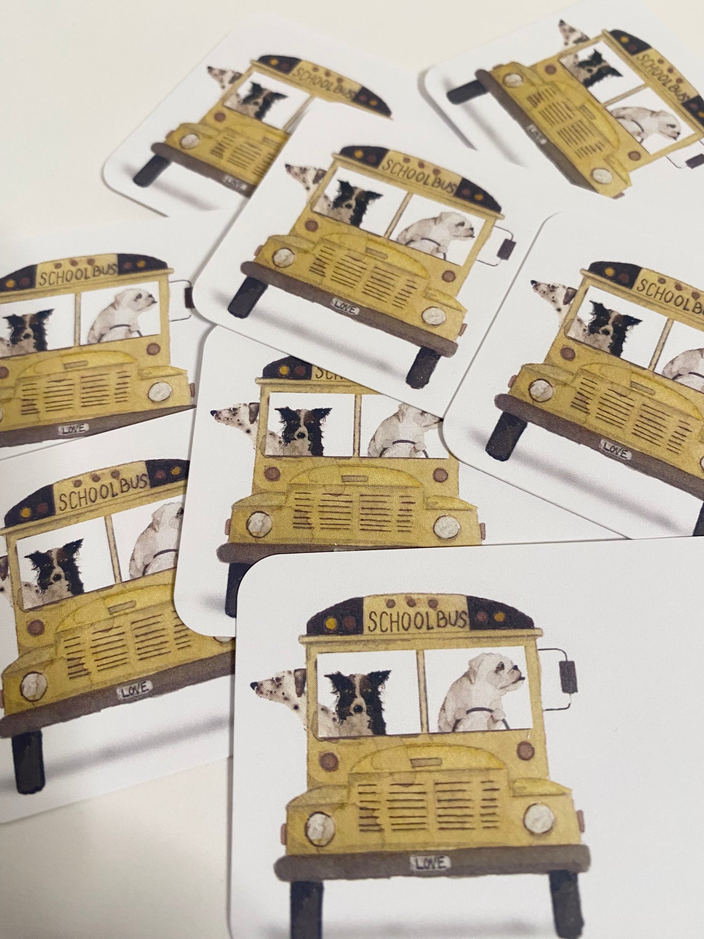 Tiny Cards - Dogs Driving School Bus
