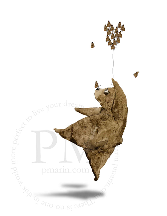 Art Print - Bear and Butterflies