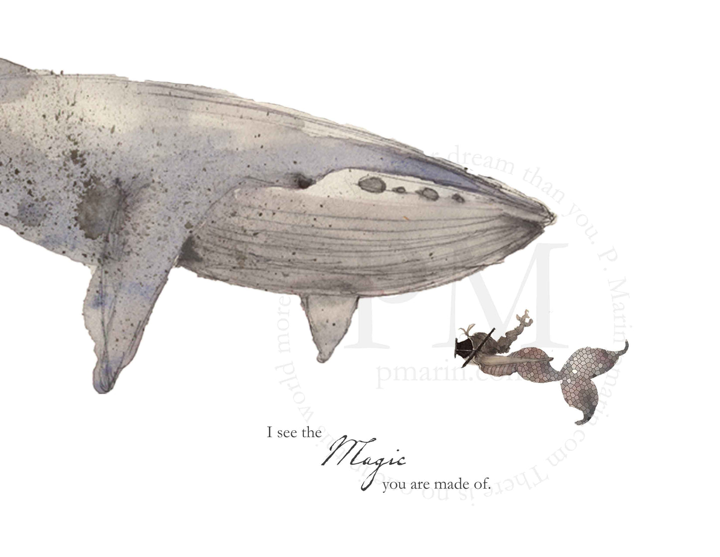 Art Print - Whale and Mermaid: The Magic You are Made of