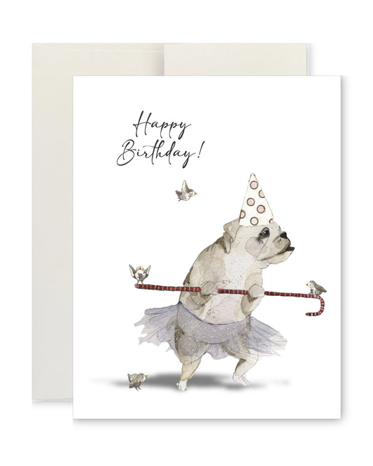 Greeting Card - Dancing Bulldog