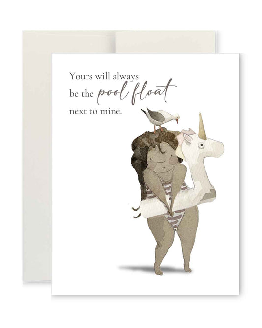 Greeting Card - Pool Float Next to Mine