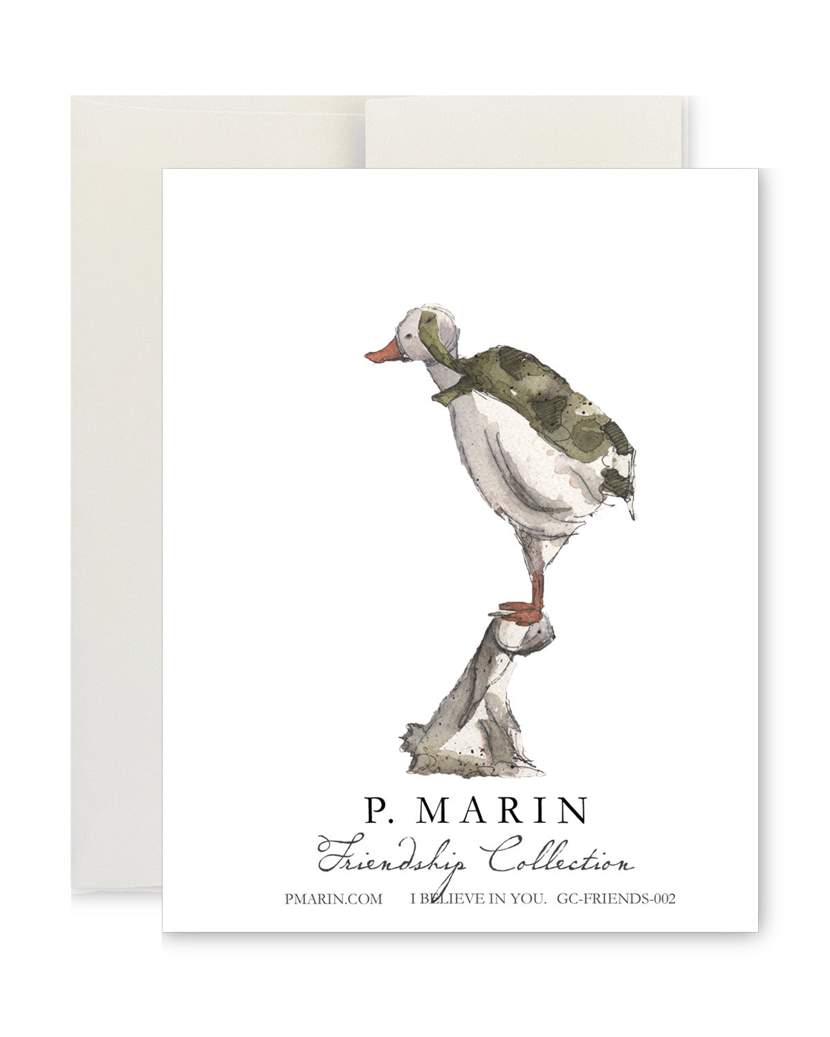 Greeting Card - Hold Each Other Up Duck, Rabbit and Tortoise – P. Marin