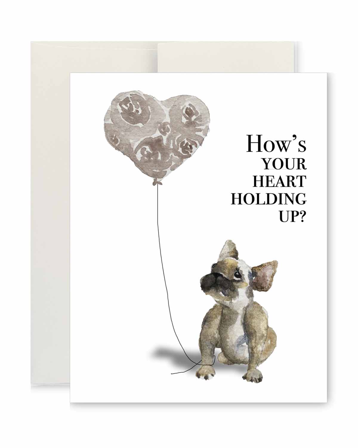 Greeting Card - Hearts in the Air Frenchie