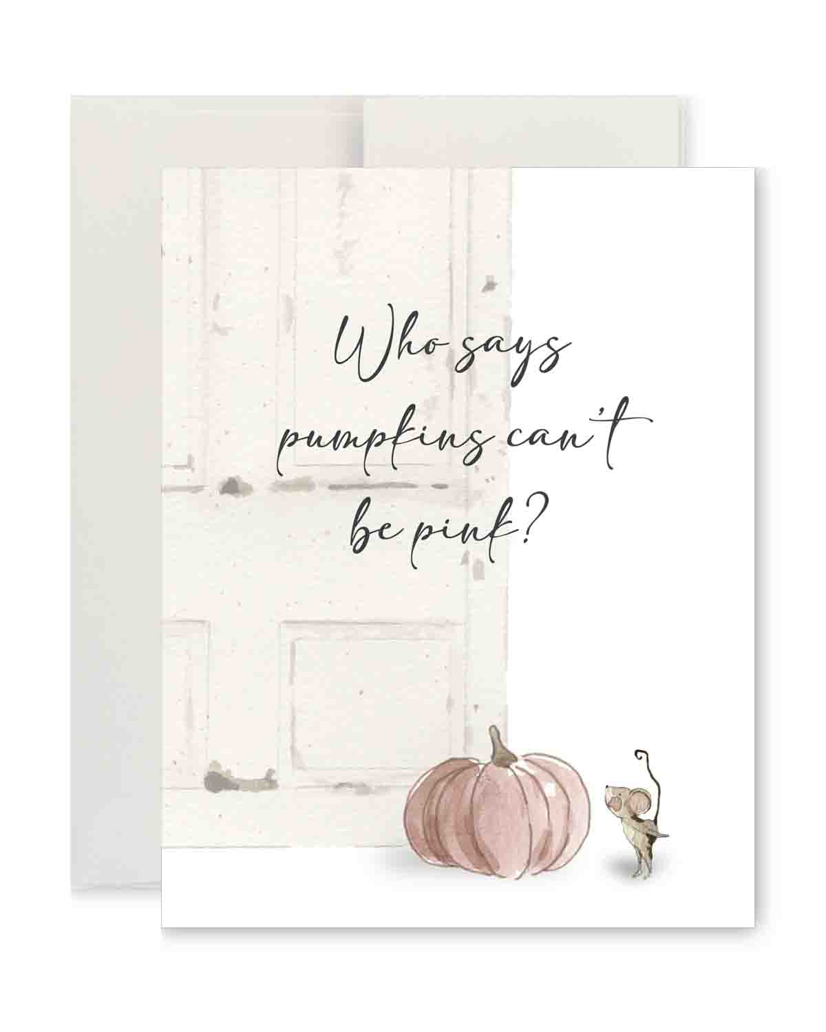 Greeting Card - Pink Pumpkins