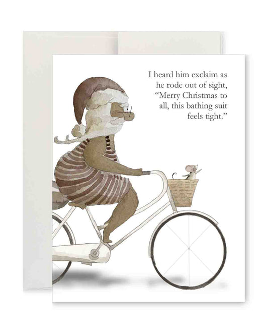Greeting Card - Santa in a Bathing Suit