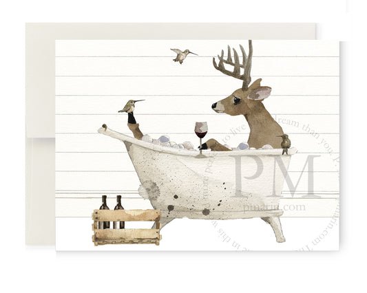 Greeting Card Holiday - Reindeer Relaxing