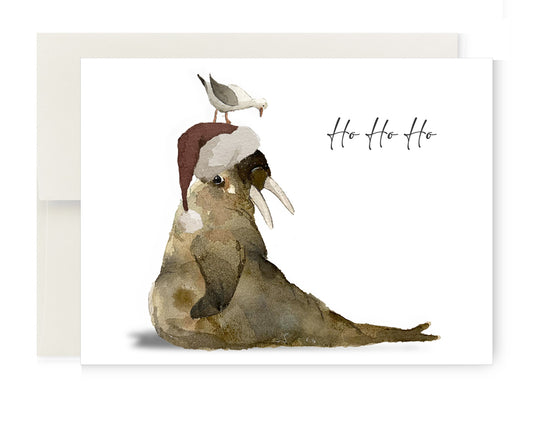 A Holiday Greeting Card - Santa Walrus