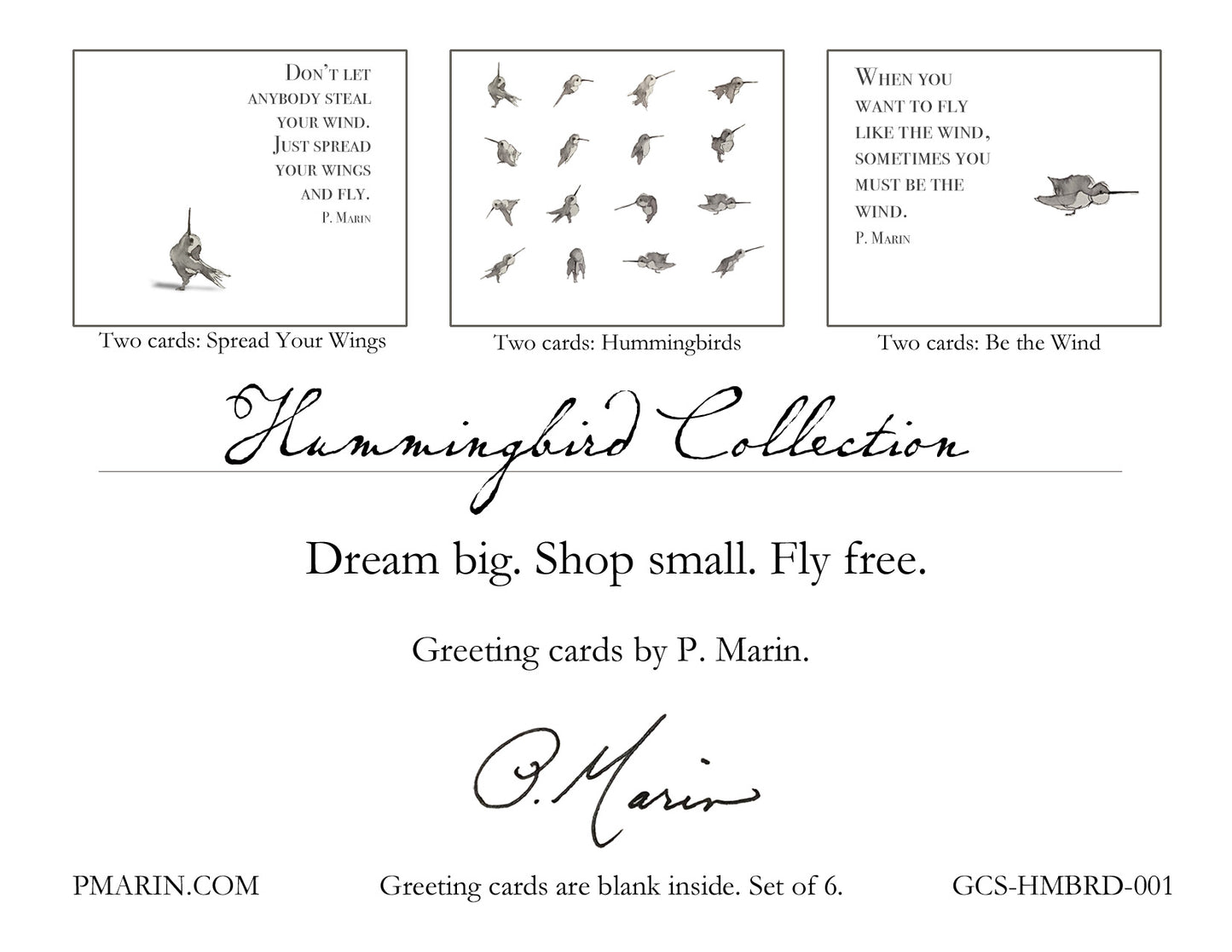 Boxed Greeting Card Set: Hummingbird Collection